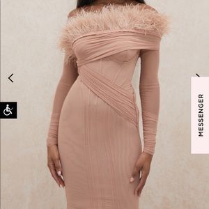 NAIRA-BLUSH MESH CORSET DRESS